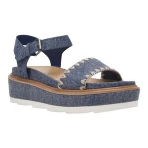 Wild Pair Women's Milliee Platform Sandals Blue Denim Size 6 1/2 M